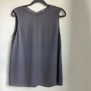 Vince Silk Blouse Womens Size Small Grey Sleeveless Quiet Luxury Minimalist